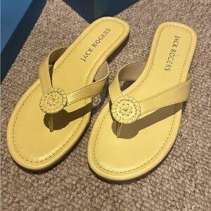 Jack Rogers Rowan flip flop Yellow Sandals sz 9